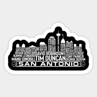 San Antonio Basketball Team All Time Legends, San Antonio City Skyline Sticker